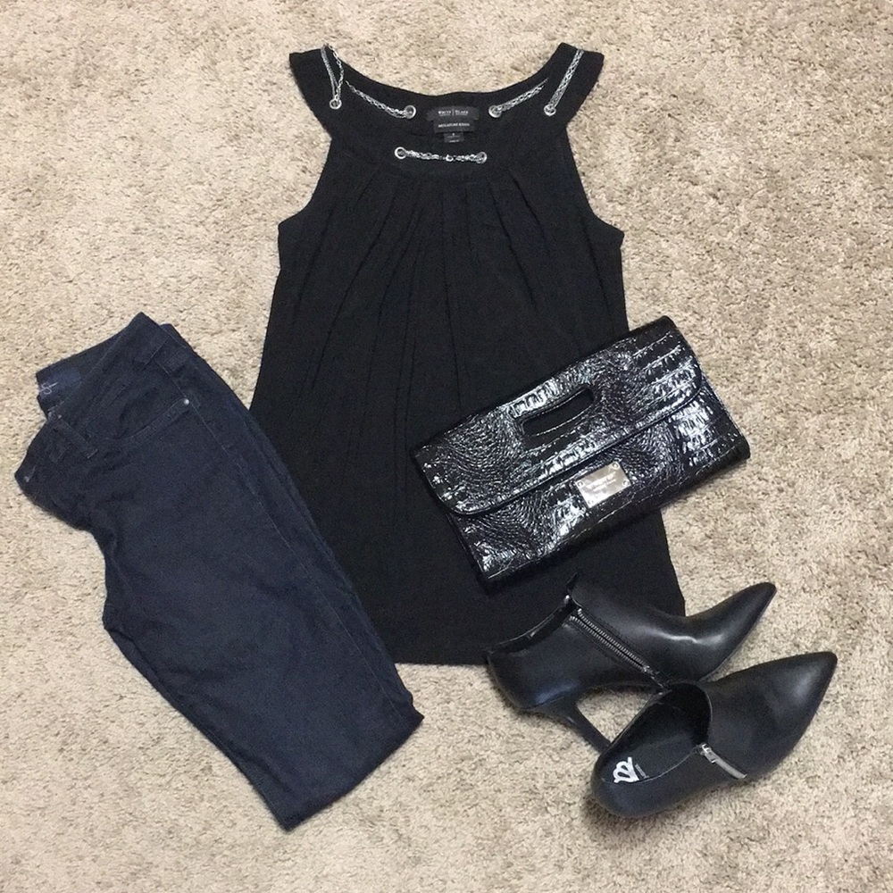 White House Black Market Black Dress Tank